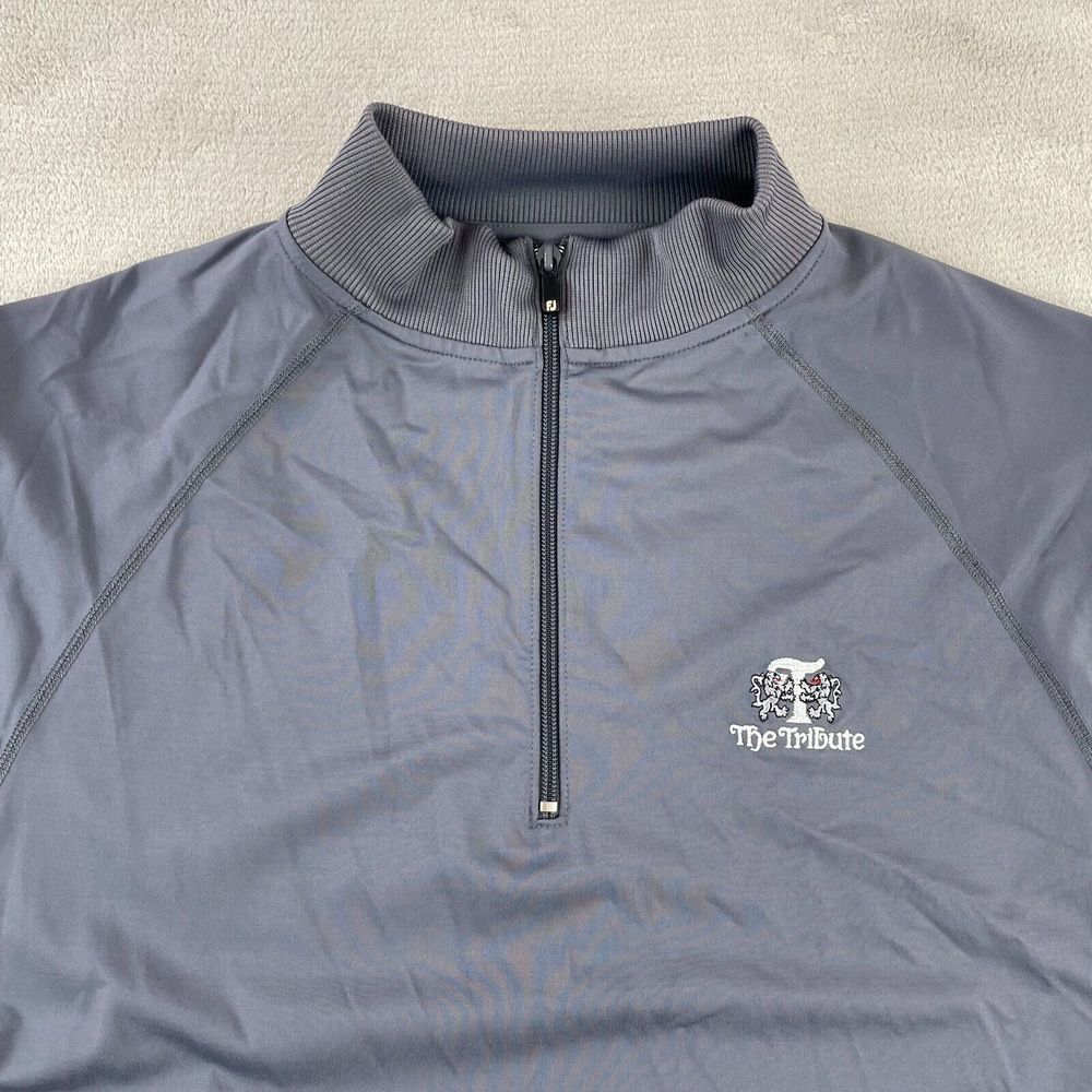 FootJoy Golf 1/4 Zip Vest Men XL Gray Performance FJ The Tribute Golf Club Logo